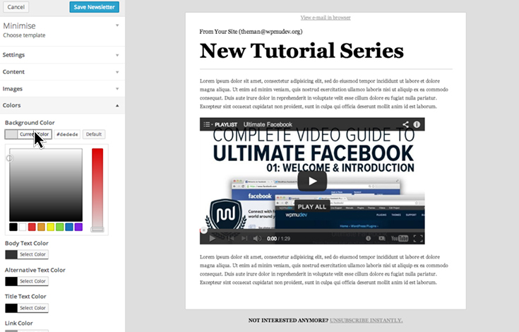 Layout erstaunlich aussehender Newsletter wirklich schnell.