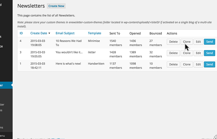 Gesendete E-Mails verwalten und als Vorlagen für zukünftige Newsletter verwenden.