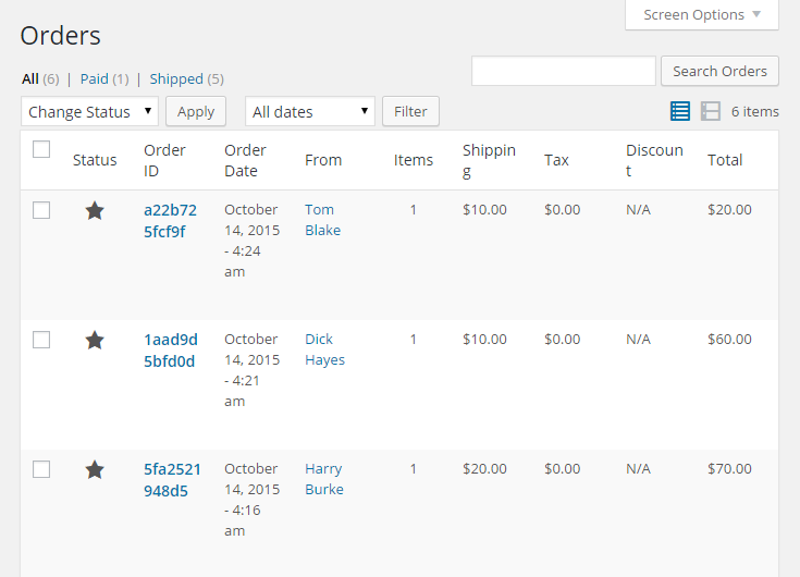 MarketPress – Bestellungen – Startseite