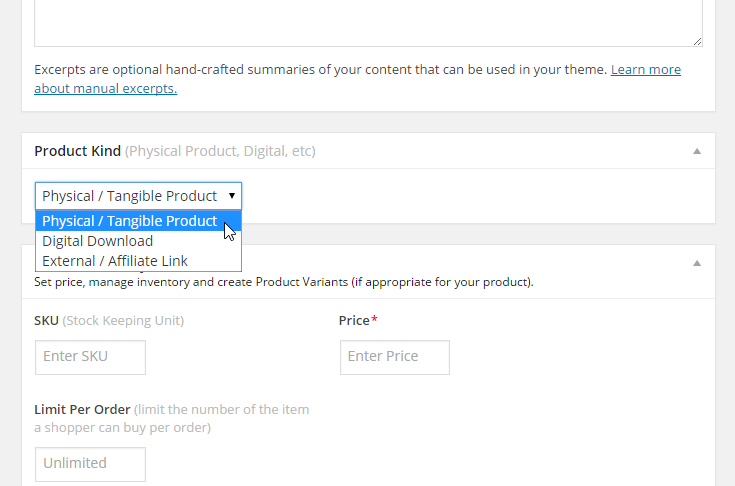 MarketPress – Produktart